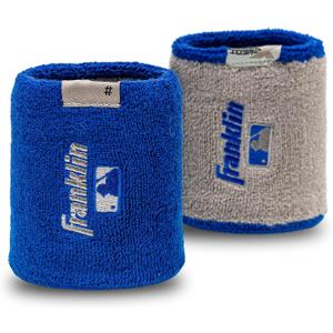 Franklin Sports MLB Wristbands - Xvent - Baseball + Softball - 4 inches - Breathable + Durable (Royal & Gray)