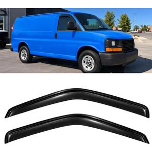 2PC Window Visors Rain Guards for 96-26 Chevy Express Van GMC Savana