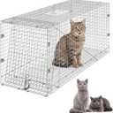 42" Live Animal Cage Trap – Collapsible Live Animal Trap for Large Dogs,Foxes,Coyotes,Bobcat,Humane Catch and Release Cage for Outdoor Pest Control