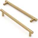 Asidrama 10 Pack 15 Inch(381mm) Champagne Bronze Cabinet Pulls: Knurled Cabinet Handles, Cupboard Handles, Kitchen Cabinet Hardware (15" Hole Center)