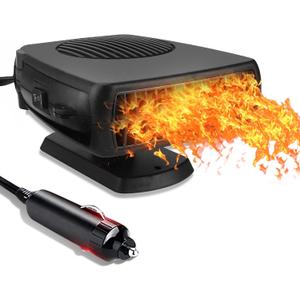 Car Heater, 12V 200W Portable Windshield Defroster, 2 in 1 with Heating and Cooling Modes, Plug in Cigarette Lighter Heaters Fast Heating Defrost Defogger with Ergonomic Handheld Design for All Cars