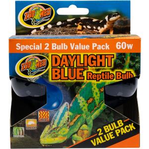Zoo Med Daylight Blue Reptile Bulb - 60 Watt 2 Bulb Value Pack