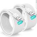Extra Long USB C Cable Fast Charging 15FT, [Apple MFi] Long USB A to USB C Cable for iPhone17 16 15 Charger Cord 5m,Type C Cable C Charger for iPhone 16 15 Pro Max/16 15 Plus/iPad Pro/Google-2Pack (White)