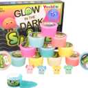 12 Pack Glow in the Dark Slime Kit with Axolotl Charms, Non-Toxic Mess Free Smooth Sludge Toy, Party Favors for Kids, Stress Relief, Slime Bulk for Boys Girl, Easter Stocking Stuffers