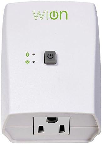 WiOn 50050 Indoor WiFi Plug With 1 Grounded Outlet; White 2 Pack