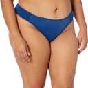Amazon Essentials Women's Side Tab Bikini Swimsuit Bottom (Deep Blue)