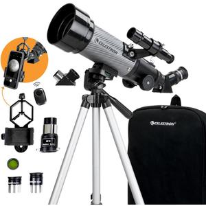 Celestron Travel Scope 70DX Portable Refractor Telescope 70mm Aperture, Fully-Coated Glass Optics Includes Bonus Phone Adapter, Backpack & More Ideal for Beginners & Travel
