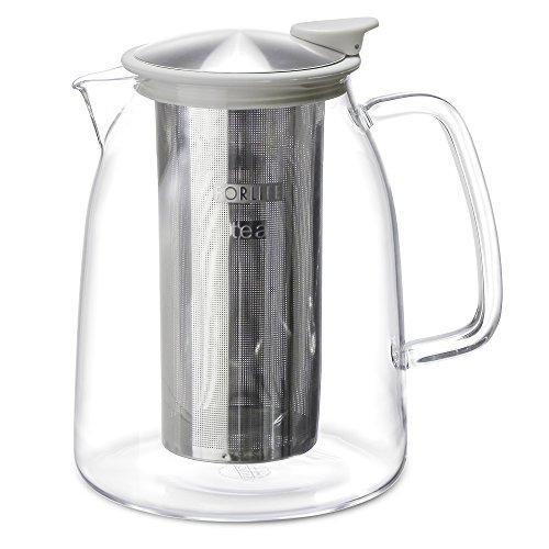 FORLIFE Mist Iced Tea Jug with Basket Infuser, 68-Ounce, White
