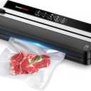 Bonsenkitchen Vacuum Sealer for Food, Multi-functional & Compact Vacuum Sealer Machine with the Latest Airtight Technology | 10 Pre-cut Bags | Bag Cutter | ETL Listed | (Black-Silver)