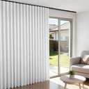 Room Divider Blackout Curtains Flexible Sliding Tracks Sets Ceiling Mounted Rod Window Curtain Privacy Separation for Bedroom Living Rooms,1 Panel Gray White Drape and Black Track Set-W180xH96 in