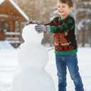 IFFEI Unisex Ugly Christmas Sweater Kids Cute Knit Pullover Top Cozy Jumper for Holiday Party 2-11 Years (4-5T, Black)