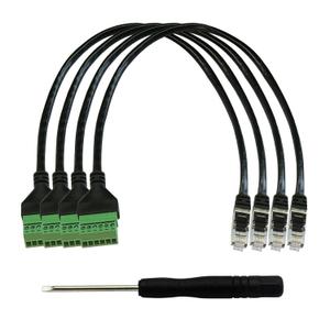 4PCS 1ft RJ12 to 6 Pin Screw Terminal,RJ12 Male Plug to Solderless 6P Screw Terminal Extender