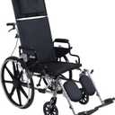 Drive Medical Viper Plus GT Full Reclining Wheelchair, Detachable Desk Arms, 18'' Seat Black