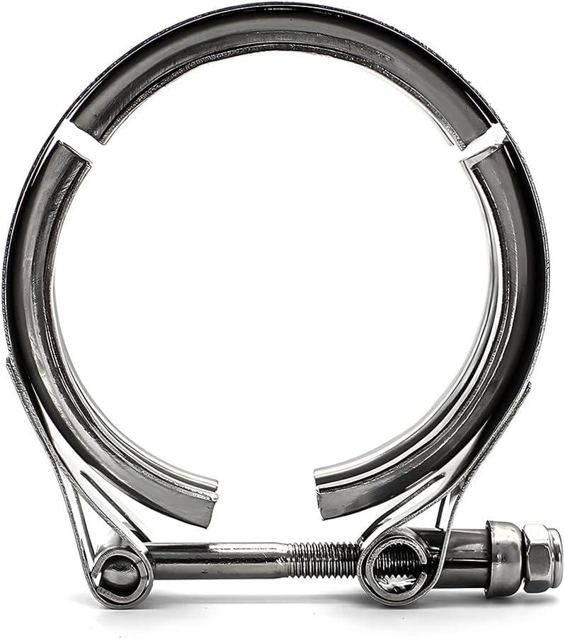 KVAEY V Band Clamp for Turbo, Automotive Stainless Steel Turbo Clamp with Male Female Flange (3.5")