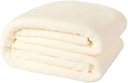 Fleece Blankets, Super Soft Flannel King Size Blanket for Bed, Luxury Cozy Microfiber Plush Fuzzy Blanket,Ivory White