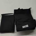 ETidy Large Capacity Foldable Tote Bag With Zipper Water-resistant SandproofWomen Beach Bag Handbag GymBag Travel ShoppingBag (Black)