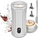 Milk Frother, 4-in-1 Milk Frother and Steamer, Hot and Cold Foam Maker and Milk Warmer with Temperature Control & Auto Shut-Off, Frother for Coffee, Latte, Cappuccino, Matcha(White)