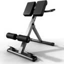 Roman Chair Hyperextension Bench  Adjustable Back Extension Machine for Glutes, Hamstrings & Lower Back  Foldable Multi-Purpose Workout Equipment for Home Gym (Black)