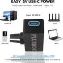 PlusRoc 12V PWM PC Fan Controller with USB Type-C Power Cable & 4-Pin 4-Way Fan Hub Splitter, DC 12V Fan Speed Controller, 8W Output(Lite)