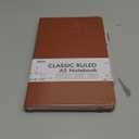 5 Pack Journal Notebook Bulk for School, Feela Hardcover Business Notebooks Classic Ruled Lined Journals with Pen Holder for Work Note Taking, with 5 Black Pens, 120 GSM, 5.1x8.3, A5, Brown