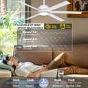 Ohniyou 60" White Industrial Ceiling Fan with Light for Patio, Living Room