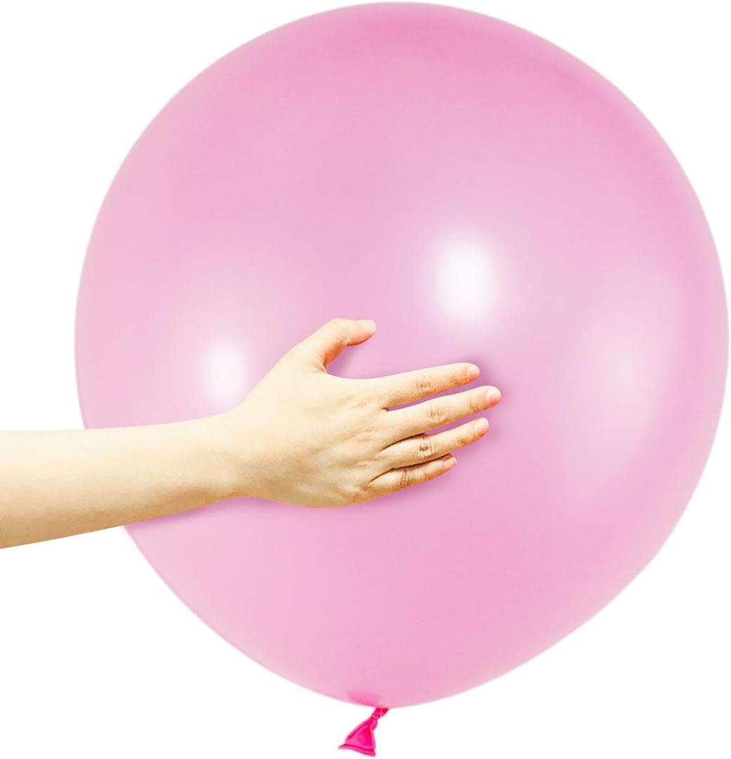 Pink Balloons 18 Inch 12 Pack Large Latex Party Balloons Round Helium Balloon for Girl Birthday Party Baby Shower Gender Reveal Wedding Party Decorations (Pink Balloons 18 inch)