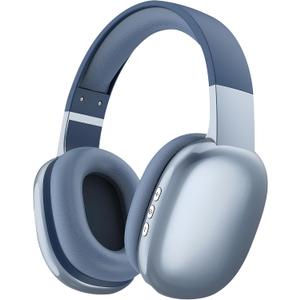 Gabba Goods Wireless Over Ear Bluetooth Headphones with Microphone - Wireless Headset -Noise Reduction - Bluetooth, Wired,Built in Micro SD for Travel, Home, Work TV,PC,Gaming,Cellphone (Blue)