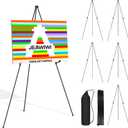 JEAWIWI 6PCS Black Easel Stand for Wedding Sign Stand, 66 Inch Adjustable Metal Easels for Display, Portable Folding Easel for Wedding, Display Show, Arts, Poster with Portable Bags