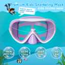 Kids Swim Mask 180° Snorkel Diving Mask, Anti-Fog Child Swim Goggles with Nose Cover No-Leak Swimming Goggles Anti-Shattered Lens for Youth 4-15