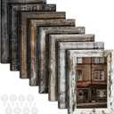 5x7 Picture Frames Set of 8, Vintage Rustic Farmhouse Industrial Style Photo Frames, High Definition Real Glass, for Tabletop or Wall Hanging