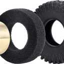 Hobbypark Brass 1.0 Beadlock Wheels and Tires for TRX4M Upgrades Axial SCX24 1/24 RC Crawler Replacement Parts, Set of 4 (Type A)