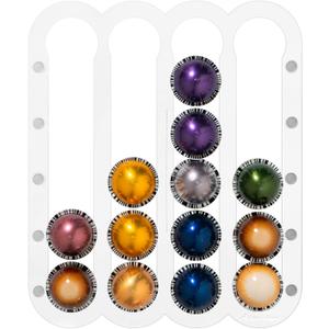 Demi's Home Adhesive Coffee Pod Holder for Nespresso Vertuo Capsules (Measure Before Purchase) - Suitable to be Mounted Inside/Under the Cabinet or on the Wall (Transparent)