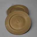 Hiceeden 12 Pack Gold Charger Plates for Dinner Plates, 13" Round Plastic Chain Shaped Charger Service Plates, Decorative Chargers Bulk for Table Setting, Wedding, Party, Event