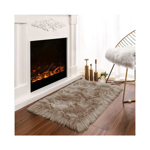 Latepis 6x3 Brown Beige Small Faux Fur Rug Fluffy Furry Rugs Throw Rug Washable Shag Plush Soft Rugs for Living Room Bedroom and Dorm