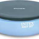 Intex Easy Set Pool Cover - 8 FT for Easy Set Inflatable Pools - 28020E Pool Cover - Includes Rope Tie, Drain Holes, Snug Fit to Protect Water from Bugs, Scum, and Evaporation