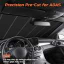 Windshield Sun Shade Compatible for 2022-2025 Jeep Grand Cherokee Silver Reflective Foldable Front Sun Visor Sunshade Protector with Storage Bag Keep Interior Cool