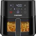 Chefman Air Fryer 4 QT Compact Airfryer for Quick & Easy Meals, Features Hi-Fry Technology for Extra Crisp, Easy-View Window, Touch Controls with 4 Presets, Nonstick & Dishwasher Safe Basket - Black