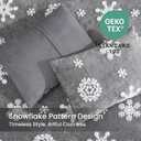 Amlie Home Christmas Comforter Set Queen, Fluffy Fleece Bedding Set with Christmas Snowflake, Grey Plush Comforter for Winter, 3 Pieces, 1 Soft Comforter and 2 Pillow Shams (Queen (90"x90"))