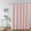 OWENIE Pink Shower Curtain for Bathroom 72x72 Inch, 3D Embossed Textured Waffle Fabric Shower Curtains, Soft Hotel Farmhouse Style, Water Repellent, Machine Washable, Pink, 72" W x 72" L