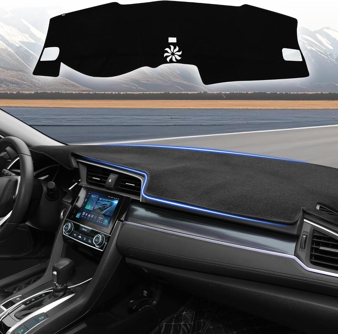 YYCKE Dash Cover Mat Custom Accessories Dashboard Pad Fit for 2022-2024 2025 2026 Honda Civic Accessories Dashboard Pad Carpet Protector