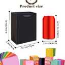 qiqee 16PCS 16 Colors Mini Gift Bags with Tissue Paper Handles 6.3"x4.7"x2.4" Small Size Present Party Favor Bags（ Tissue Paper ）