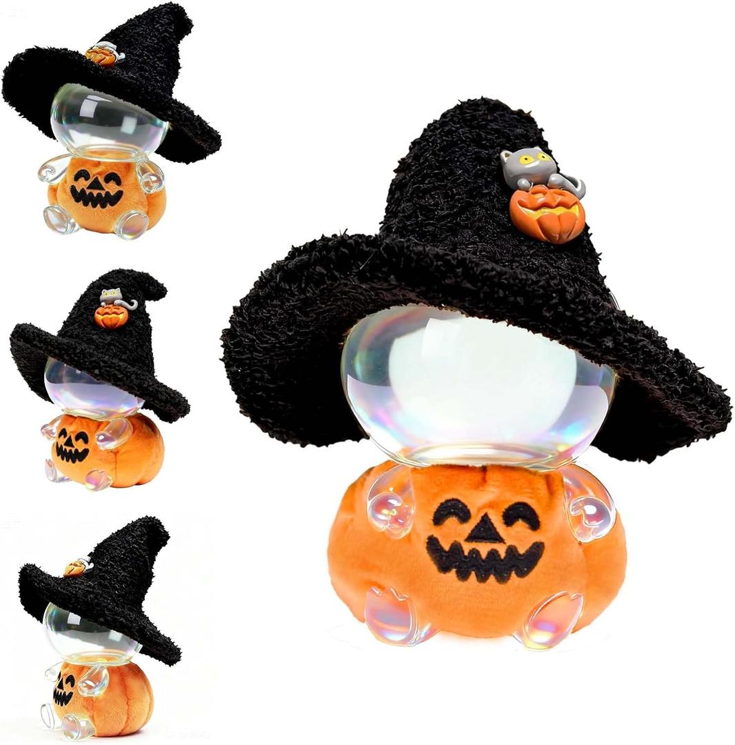 2 x Halloween Pumpkin Costumes for 6.7 Inch (17cm) Dolls，Two-piece Set Includes a Black Witch hat and Pumpkin Overalls,It's Both Cute and Fun, Perfect for Collectors and Dress-Up