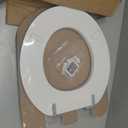 Mayfair Padded Toilet Seat with Chrome Hinges, Soft Vinyl over Wood Core Seat, Made in USA, Round, White