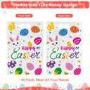 5 x 40 Pack Happy Easter Treat Bags, Colorful Easter Gift Bags with Handles, Plastic Easters Eggs Bunny Goodie Candy Tote Favor Bag for Easters Egg Hunt Party Supplies and Gifts Wrapping, 6.5 X 10 inch