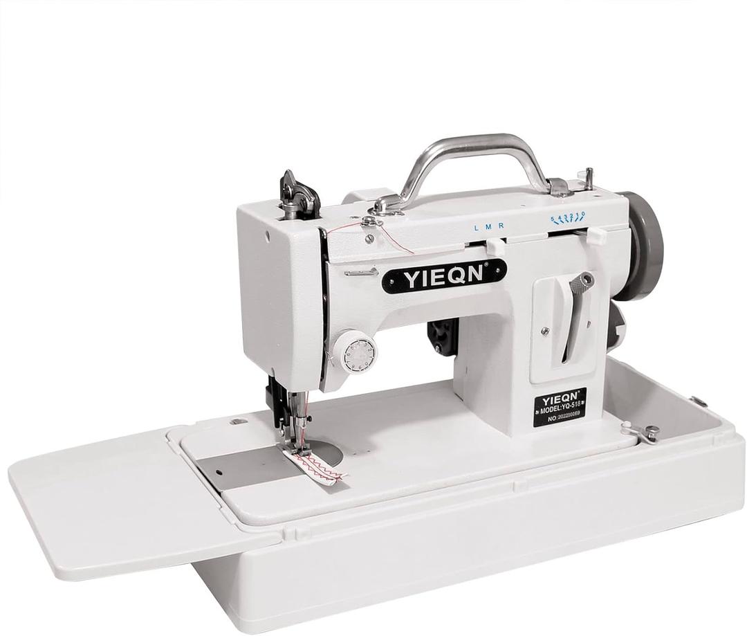 YQ-518 Portable Walking-Foot/Zigzag Sewing Machine with Carrying Case - for Sewing and Repairing Thick Materials