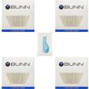 BUNN Coffee Filter  4 PK - 100 PCS per Pack  Taller  Flat Bottom Liner  Quality Paper for Most Coffee Makers  Aromatic Brew  with Satisfying Customers Travel Tissue Pack (4PK)