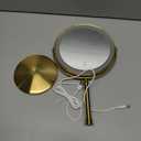 Lighted Makeup Mirror, 3000 mAh Rechargeable Double Sided Magnifying Vanity Mirror with 3 Colors, 1x/10x, 360 Rotation , Brightness Adjustable Magnification Cosmetic Light up Mirror, Women Gift (Brushed Bronze)