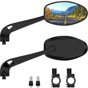 Handlebar Bike Mirror, 360 Adjustable Scratch Resistant Glass Lens, Safety Bicycle Rear View Mirrors for Ebike, Bicycle Universal Fit Accessories