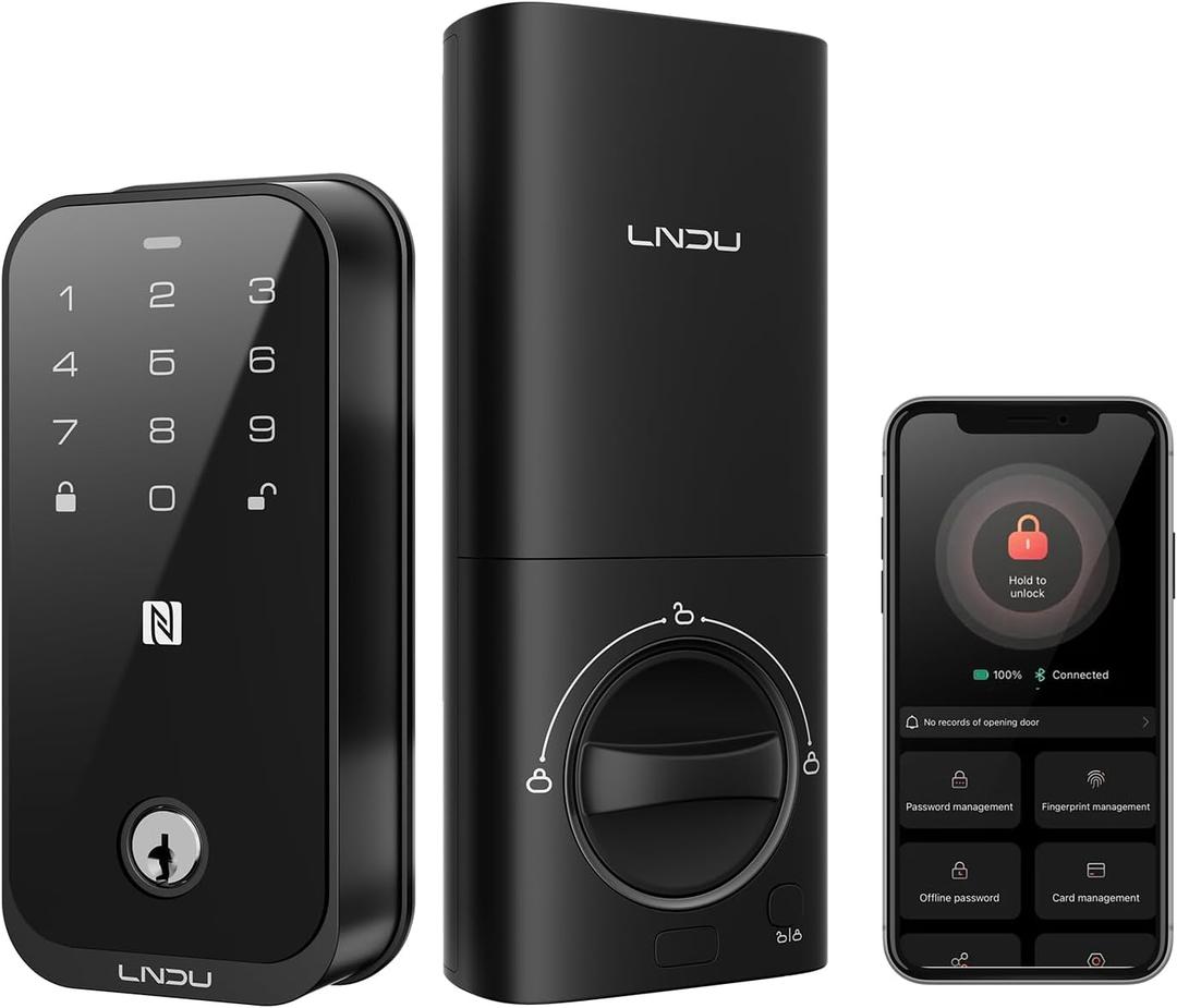 Smart Locks for Front Door, Keyless Entry Door Lock, Supports Apple HomeKit, Fingerprint Unlock, Remote Control via App, Auto Unlock, keypad deadbolt, Long Battery Life & AutoLock