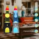 13" Liquid Motion Light with Remote, 13 RGB Color Changing Mood Light, 4 Dynamic Modes & 4 Brightness, Modern Volcano Lamp for Room Decor, Birthday Christmas Gift Ideal for Teens, Kids, Adults (White)